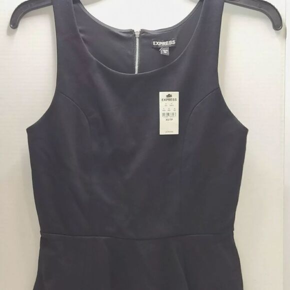 NWT Express Peplum Top With Lace Detail on Back, Black, Size XSMALL - Picture 1 of 12